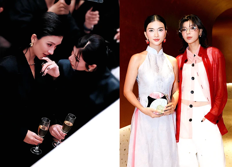 Kim Tuyen and Dong Anh Quynh showed affection for each other at the event, going beyond just friendship.