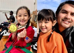Duc Tien's daughter won a martial arts medal in the US, from the side of her biological mother?