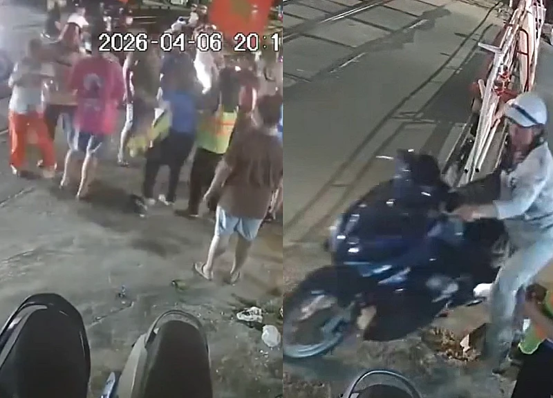 Despite the signal to cross the barrier, the woman returned to assault the employee