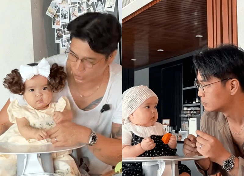 Bé Gạo diện áo bà ba chuẩn cô Ba miền Tây, nhưng biểu cảm "đặc nét ba Huy" mới gây chú ý