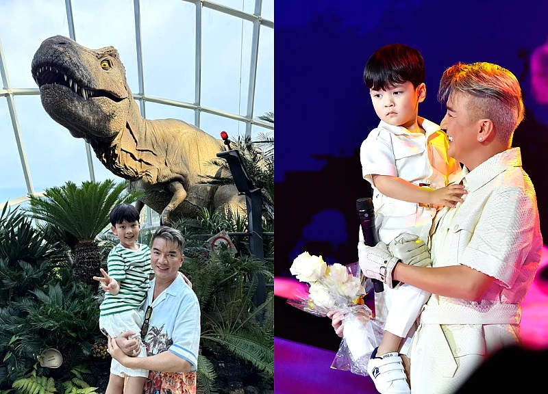 Con trai Đàm Vĩnh Hưng theo bố sang Mỹ lưu diễn, được ví như "bản sao" của bố