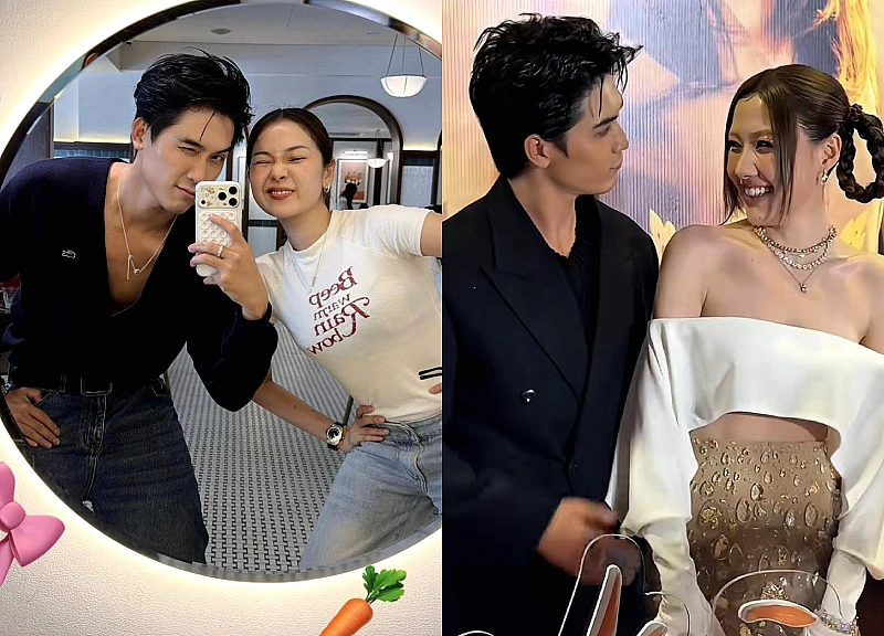 Vo Dien Gia Huy publicly shows affection towards a female star amidst rumors of dating Tran Thanh's younger sister.