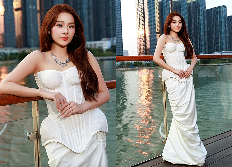 Tam Triều Dâng diện váy cúp ngực e ấp khoe body gợi cảm