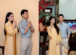 Football player Van Thanh makes a bold move by giving his fiancée a "black card" at their engagement ceremony.