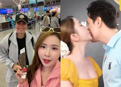 Quynh Nga kisses Viet Anh on the cheek and says "two words" when asked about the wedding.