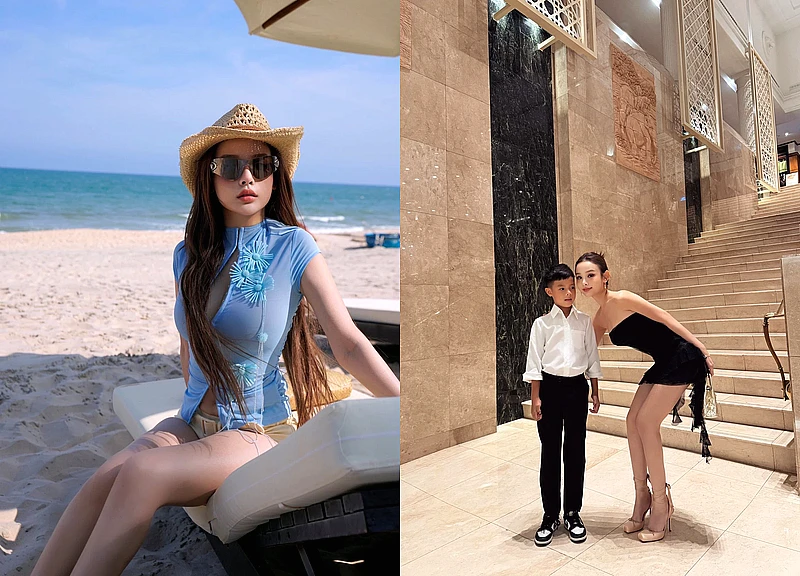 Quý tử nhà Huyền Baby gặp fan của mẹ ở resort, nói 1 câu là đủ hiểu được dạy như thế nào